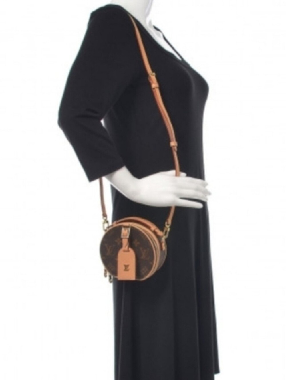 Authentic Louis Vuitton Brown Monogram Round Crossbody Bag Or Shoulder Bag